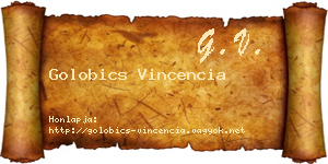 Golobics Vincencia névjegykártya